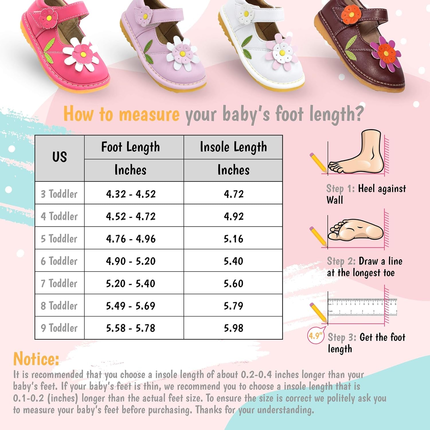 Mary Jane Squeaky Shoes for Toddler Girls, Ideal Walking Shoes with Removable Squeaker and Adjustable Velcro Strap - Soft Sole Shoes for Little Girls