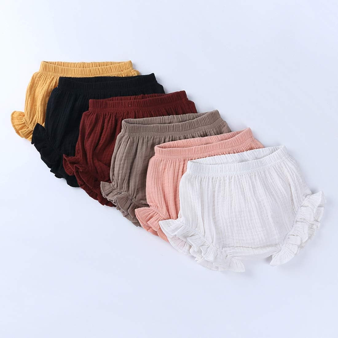 Baby Girls Ruffle Bloomer Shorts Toddler Cute Cotton Linen Panty Diaper Covers