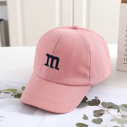 Children'S Kids Baseball Cap for Girl Boy Spring Summer Baby Sun Hat M Letter Embroidered Toddler Peaked Caps Кепка 아기모자